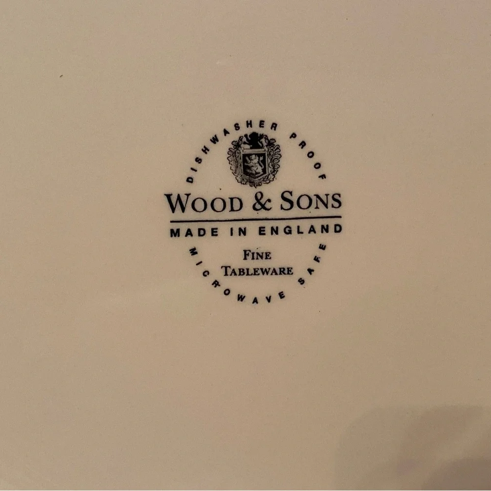 WOOD & SONS SET OF 2 DINNER PLATES TOILE DE JOUY BLACK CREAM 10.75” HOME DINING